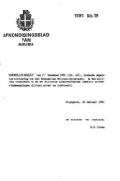 Afkondigingsblad van Aruba 1991 no. 19, DWJZ - Directie Wetgeving en Juridische Zaken