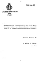 Afkondigingsblad van Aruba 1991 no. 23, DWJZ - Directie Wetgeving en Juridische Zaken