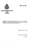 Afkondigingsblad van Aruba 1991 no. 36, DWJZ - Directie Wetgeving en Juridische Zaken