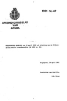 Afkondigingsblad van Aruba 1991 no. 47, DWJZ - Directie Wetgeving en Juridische Zaken