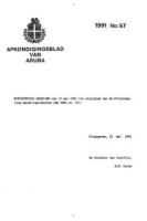 Afkondigingsblad van Aruba 1991 no. 57, DWJZ - Directie Wetgeving en Juridische Zaken