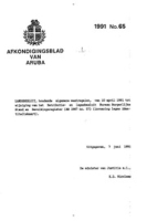 Afkondigingsblad van Aruba 1991 no. 65, DWJZ - Directie Wetgeving en Juridische Zaken