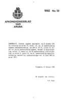 Afkondigingsblad van Aruba 1992 no. 13, DWJZ - Directie Wetgeving en Juridische Zaken