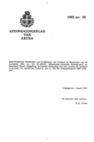 Afkondigingsblad van Aruba 1992 no. 29, DWJZ - Directie Wetgeving en Juridische Zaken