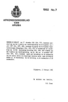 Afkondigingsblad van Aruba 1992 no. 7, DWJZ - Directie Wetgeving en Juridische Zaken