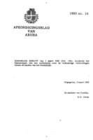Afkondigingsblad van Aruba 1993 no. 14, DWJZ - Directie Wetgeving en Juridische Zaken