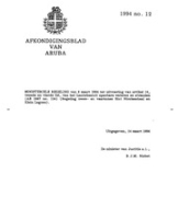 Afkondigingsblad van Aruba 1994 no. 12, DWJZ - Directie Wetgeving en Juridische Zaken