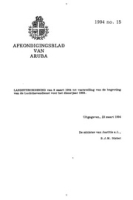 Afkondigingsblad van Aruba 1994 no. 15, DWJZ - Directie Wetgeving en Juridische Zaken
