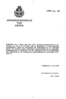Afkondigingsblad van Aruba 1994 no. 29, DWJZ - Directie Wetgeving en Juridische Zaken