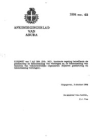 Afkondigingsblad van Aruba 1994 no. 42, DWJZ - Directie Wetgeving en Juridische Zaken