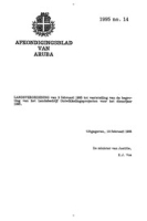 Afkondigingsblad van Aruba 1995 no. 14, DWJZ - Directie Wetgeving en Juridische Zaken