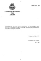 Afkondigingsblad van Aruba 1995 no. 43, DWJZ - Directie Wetgeving en Juridische Zaken
