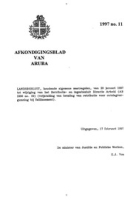 Afkondigingsblad van Aruba 1997 no. 11, DWJZ - Directie Wetgeving en Juridische Zaken