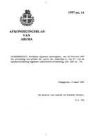 Afkondigingsblad van Aruba 1997 no. 14, DWJZ - Directie Wetgeving en Juridische Zaken