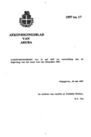 Afkondigingsblad van Aruba 1997 no. 17, DWJZ - Directie Wetgeving en Juridische Zaken