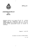 Afkondigingsblad van Aruba 1997 no. 19, DWJZ - Directie Wetgeving en Juridische Zaken