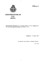 Afkondigingsblad van Aruba 1998 no. 5, DWJZ - Directie Wetgeving en Juridische Zaken
