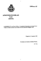 Afkondigingsblad van Aruba 1998 no. 63, DWJZ - Directie Wetgeving en Juridische Zaken