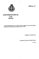 Afkondigingsblad van Aruba 1998 no. 73, DWJZ - Directie Wetgeving en Juridische Zaken