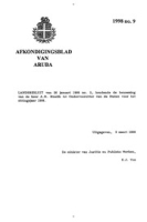 Afkondigingsblad van Aruba 1998 no. 9, DWJZ - Directie Wetgeving en Juridische Zaken