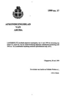 Afkondigingsblad van Aruba 1999 no. 17, DWJZ - Directie Wetgeving en Juridische Zaken