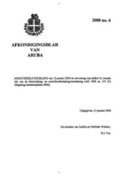 Afkondigingsblad van Aruba 2000 no. 6, DWJZ - Directie Wetgeving en Juridische Zaken
