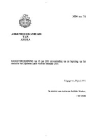 Afkondigingsblad van Aruba 2000 no. 71, DWJZ - Directie Wetgeving en Juridische Zaken