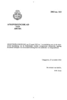 Afkondigingsblad van Aruba 2002 no. 113, DWJZ - Directie Wetgeving en Juridische Zaken