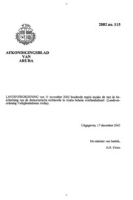 Afkondigingsblad van Aruba 2002 no. 115, DWJZ - Directie Wetgeving en Juridische Zaken
