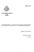 Afkondigingsblad van Aruba 2002 no. 118, DWJZ - Directie Wetgeving en Juridische Zaken