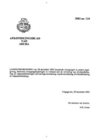 Afkondigingsblad van Aruba 2002 no. 124, DWJZ - Directie Wetgeving en Juridische Zaken