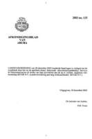 Afkondigingsblad van Aruba 2002 no. 125, DWJZ - Directie Wetgeving en Juridische Zaken