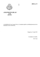 Afkondigingsblad van Aruba 2003 no. 21, DWJZ - Directie Wetgeving en Juridische Zaken