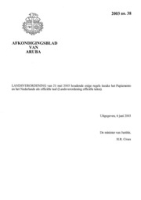 Afkondigingsblad van Aruba 2003 no. 38, DWJZ - Directie Wetgeving en Juridische Zaken