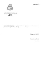 Afkondigingsblad van Aruba 2003 no. 50, DWJZ - Directie Wetgeving en Juridische Zaken