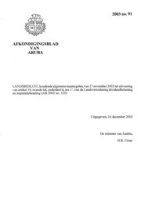 Afkondigingsblad van Aruba 2003 no. 91, DWJZ - Directie Wetgeving en Juridische Zaken