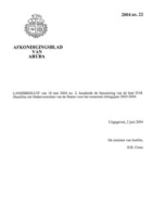 Afkondigingsblad van Aruba 2004 no. 22, DWJZ - Directie Wetgeving en Juridische Zaken