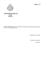 Afkondigingsblad van Aruba 2005 no. 27, DWJZ - Directie Wetgeving en Juridische Zaken