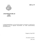 Afkondigingsblad van Aruba 2005 no. 30, DWJZ - Directie Wetgeving en Juridische Zaken