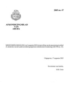 Afkondigingsblad van Aruba 2005 no. 47, DWJZ - Directie Wetgeving en Juridische Zaken