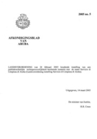 Afkondigingsblad van Aruba 2005 no. 5, DWJZ - Directie Wetgeving en Juridische Zaken