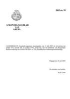 Afkondigingsblad van Aruba 2005 no. 50, DWJZ - Directie Wetgeving en Juridische Zaken