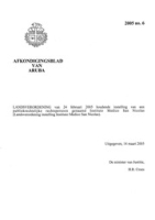 Afkondigingsblad van Aruba 2005 no. 6, DWJZ - Directie Wetgeving en Juridische Zaken
