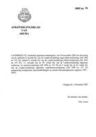 Afkondigingsblad van Aruba 2005 no. 70, DWJZ - Directie Wetgeving en Juridische Zaken