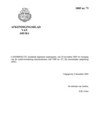 Afkondigingsblad van Aruba 2005 no. 71, DWJZ - Directie Wetgeving en Juridische Zaken