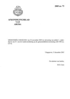 Afkondigingsblad van Aruba 2005 no. 73, DWJZ - Directie Wetgeving en Juridische Zaken