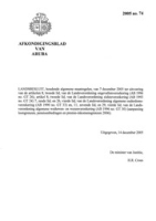 Afkondigingsblad van Aruba 2005 no. 74, DWJZ - Directie Wetgeving en Juridische Zaken