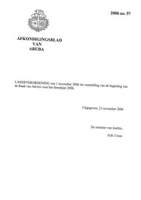 Afkondigingsblad van Aruba 2006 no. 57, DWJZ - Directie Wetgeving en Juridische Zaken
