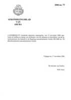 Afkondigingsblad van Aruba 2006 no. 73, DWJZ - Directie Wetgeving en Juridische Zaken