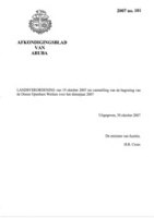 Afkondigingsblad van Aruba 2007 no. 101, DWJZ - Directie Wetgeving en Juridische Zaken